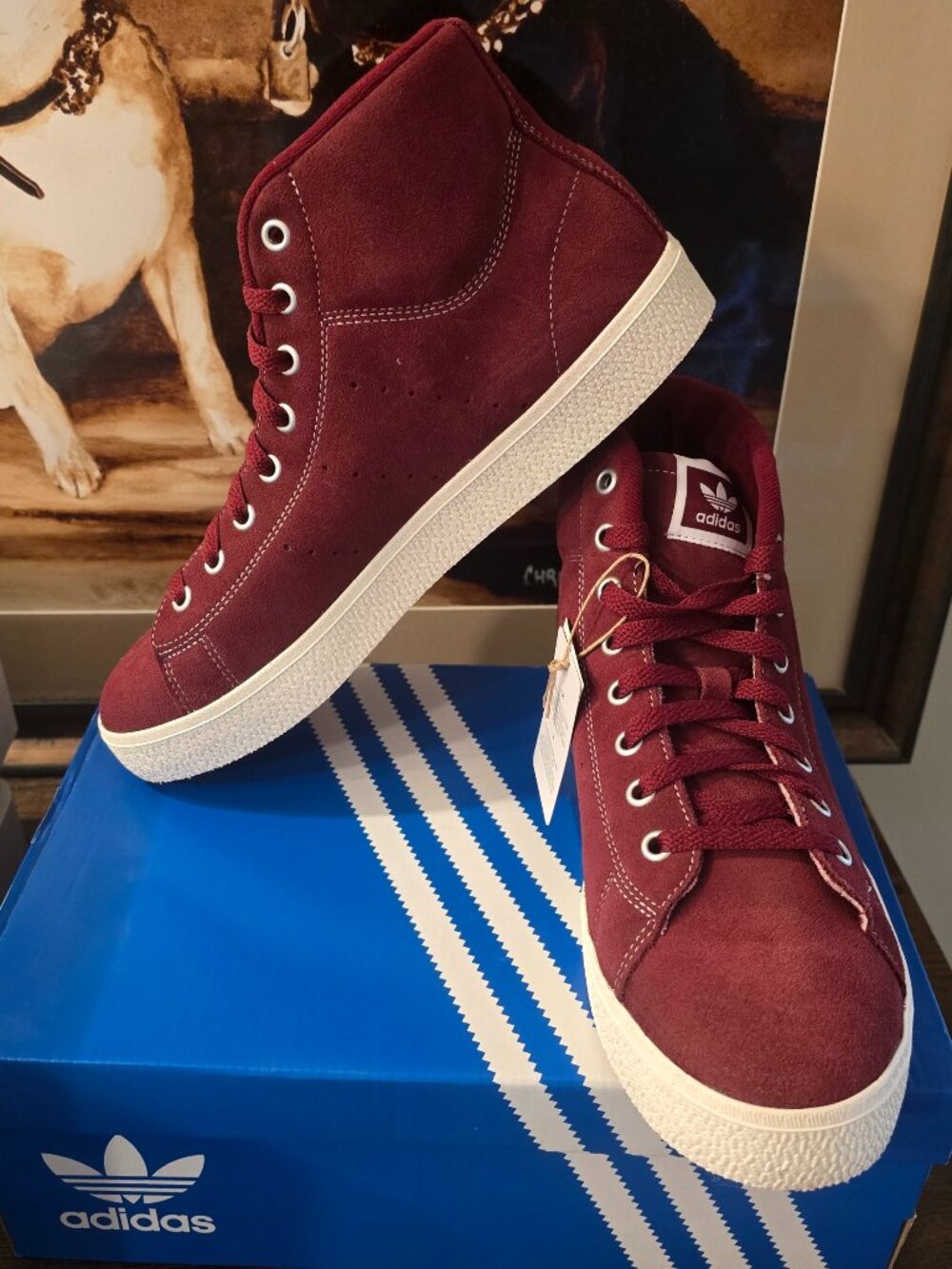Adidas STAN SMITH CS Men's Mid Shoes IE9915 Burgundy Sneakers RARE Sz 10 US NEW